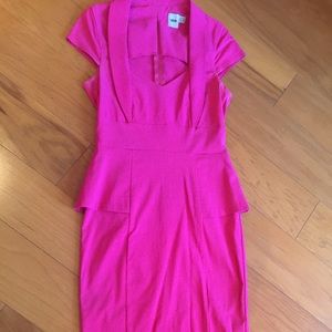 Peplum Midi Pink Bodycon Dress