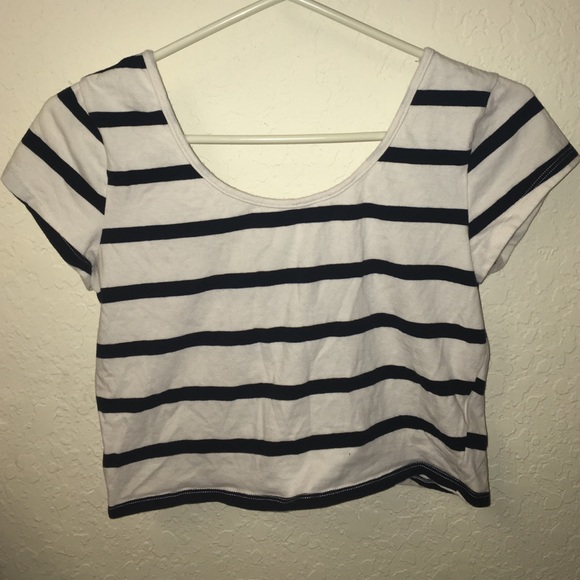 Charlotte Russe stripped bow crop top