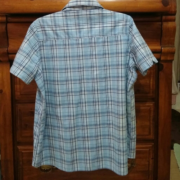 💀Cute Blue & White Checkered Top sz 14/16W - Picture 2 of 2