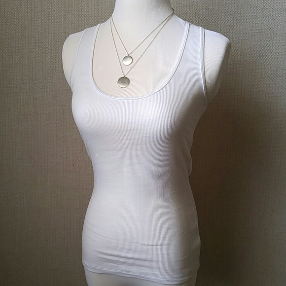 Express Tops - Express white tank with shimmer