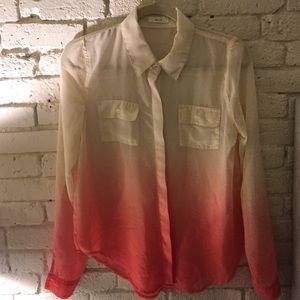 pink tie dye blouse | sheer | long sleeve