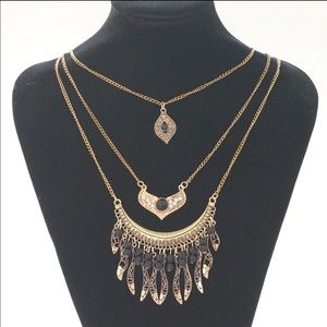 gypsy ethnic big gem coin maxi Necklace