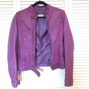 Purple leather jacket from Florence, Italy.