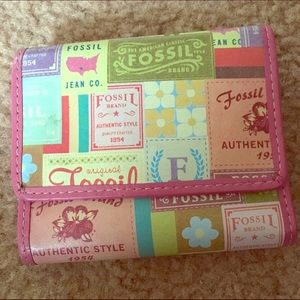 Fossil multicolored trifold wallet