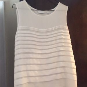 White Ruffle Semi-Sheer Shell Top from NY&Co