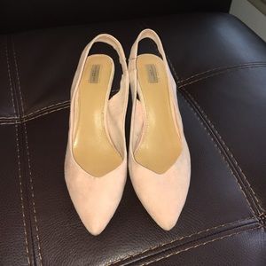 Zara basic pink suede heels!