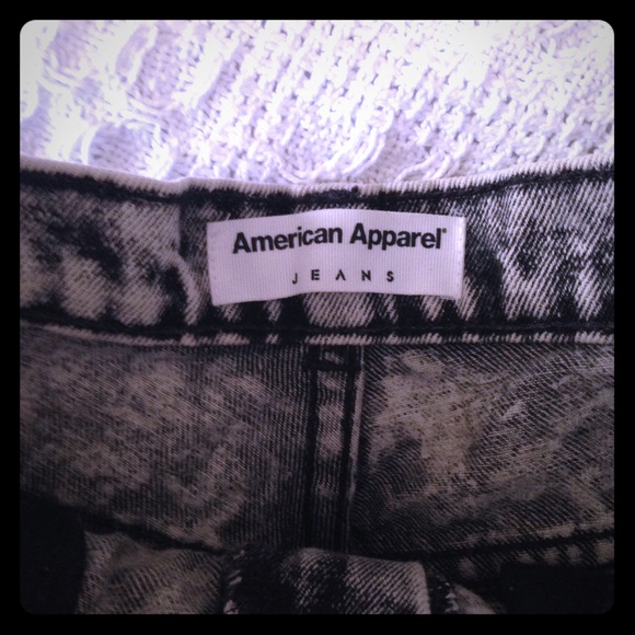 High waist grey acid wash American apparel shorts