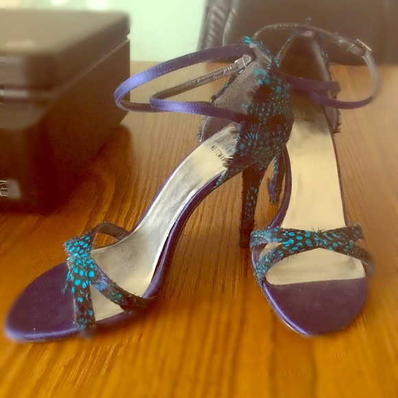 Special occasion stilettos. Peacock style.