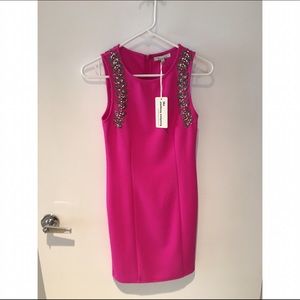 Ignite the Night Fuchsia Beaded Dress
