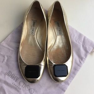 ✨AUTHENTIC✨ Jimmy Choo Metallic Leather Flats