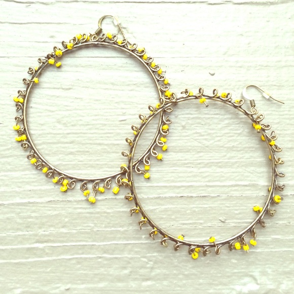 Beaded hoop earrings