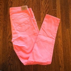 Bright coral Abercrombie jeans