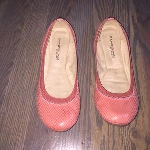 $15 coral croco flats