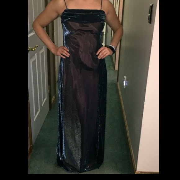 Blue Sparkle Prom Gown Sz 6 Fits Smaller