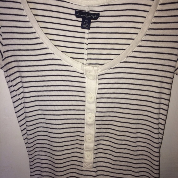 navy blue & white striped shirt - Picture 2 of 3