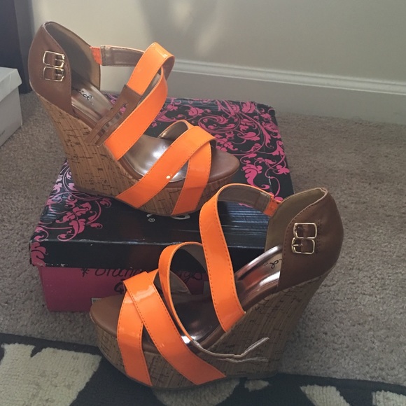 Orange and Brown Wedges - Picture 2 of 4