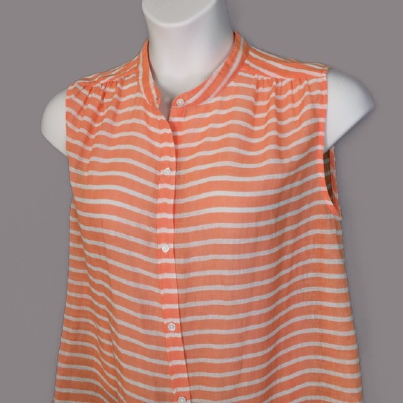 J. Crew Collarless Button Down Shirt