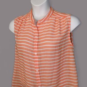 J. Crew Collarless Button Down Shirt