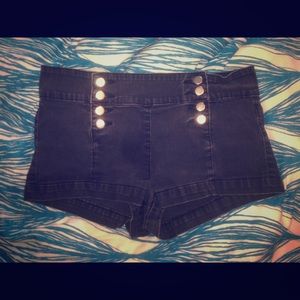 Black high-waisted shorts