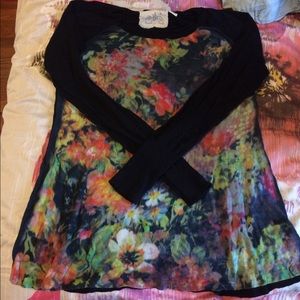 Anthropologie floral long sleeve sweater