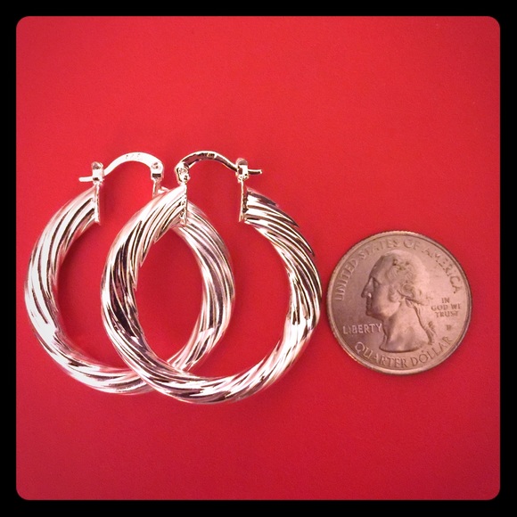 Stunning Sterling silver hoop earrings