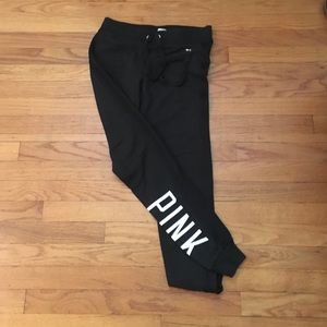 Victoria's Secret PINK black jogger sweats