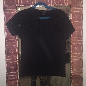Embellished black tee