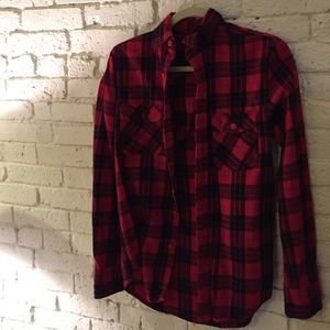 oversized red flannel