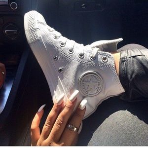 All white converse