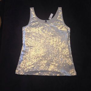 Light gray sequin tank