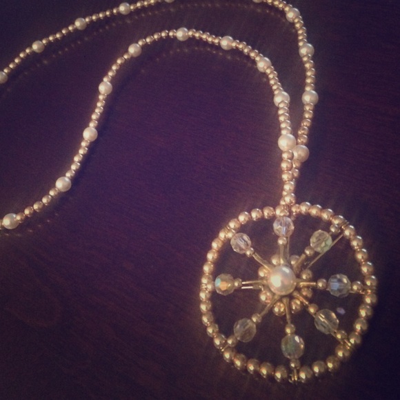 Gold beaded vintage necklace