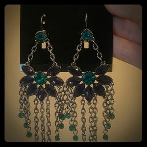New Silver Black turquoise Earrings!