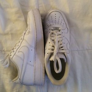 White Nike Air Force 1's