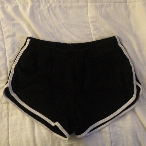 Black With White Trim American Apparel Shorts