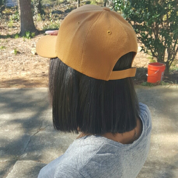 Mustard celebrity style acrylic cap