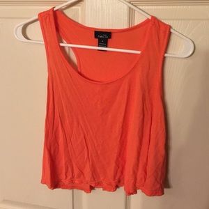 Solid orange crop top