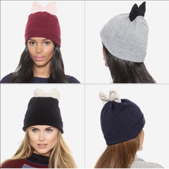 NWT Kate Spade Navy beanie with white bow ??? main image 4