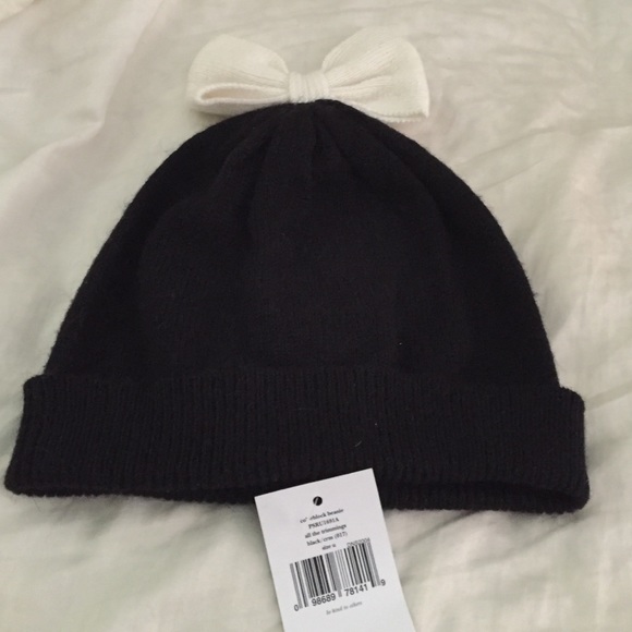 NWT Kate Spade Navy beanie with white bow ???