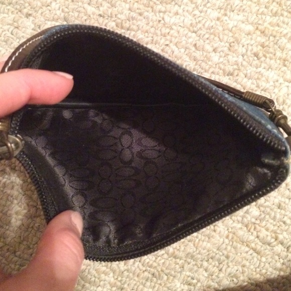 Denim colored coach wristlet 4 1/2" x 7 1/2" - Picture 2 of 2