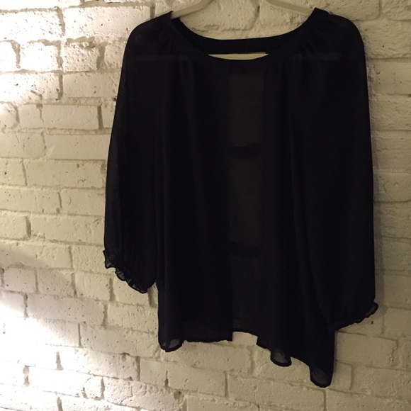 Black sheer blouse