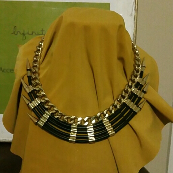 Zara Tribal  Gold plate and Black  Necklace
