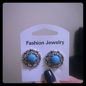 Blue Silver Earrings