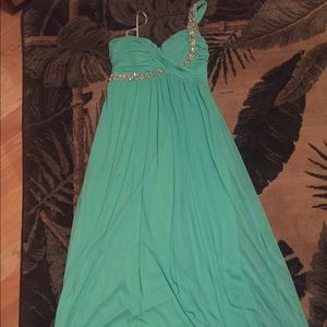 Teal prom dress