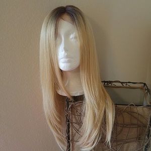 Platinum blonde lace wig