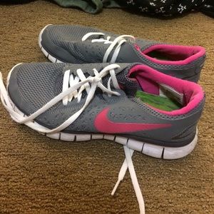 Grey and white nikes