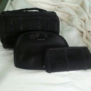 Makeup train case travel bag set