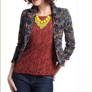 Anthropologie, Cartonnier Dusk Garden Cord Blazer