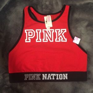 PINK nation red sports bra