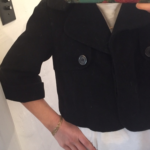 Zara cropped black peacoat