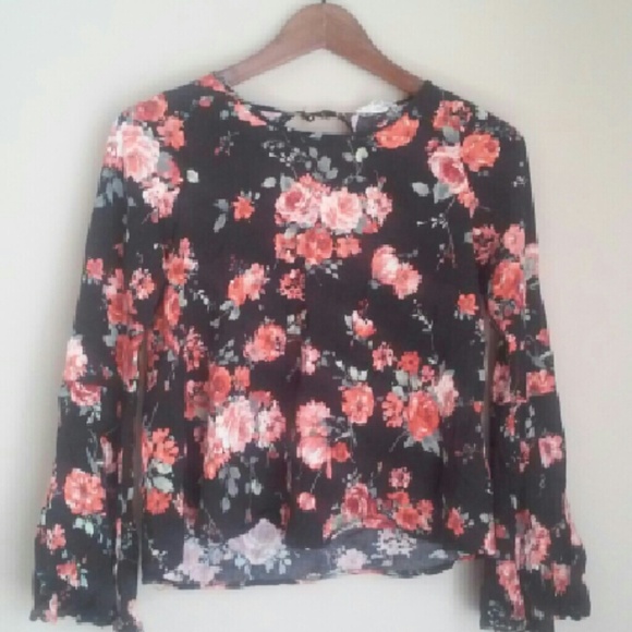 One Clothing Floral Bell Sleeve Top